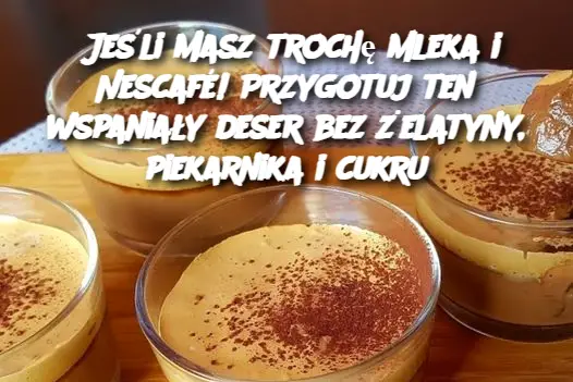 Jeśli masz trochę mleka i Nescafé! Przygotuj ten wspaniały deser bez żelatyny, piekarnika i cukru