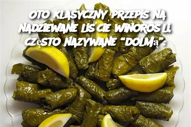 Oto klasyczny przepis na nadziewane liście winorośli, często nazywane “dolmą”: