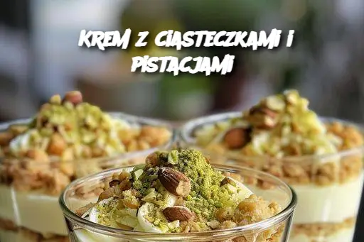 Krem z ciasteczkami i pistacjami