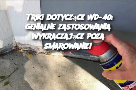 Triki dotyczące WD-40: genialne zastosowania wykraczające poza smarowanie!