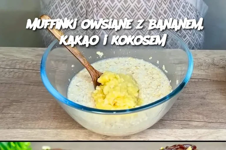 Muffinki owsiane z bananem, kakao i kokosem