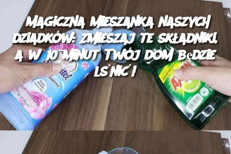 Magiczna mieszanka naszych dziadków: Zmieszaj te składniki, a w 10 minut Twój dom będzie lśnić!