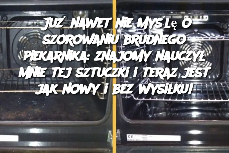 Już nawet nie myślę o szorowaniu brudnego piekarnika: znajomy nauczył mnie tej sztuczki i teraz jest jak nowy i bez wysiłku!