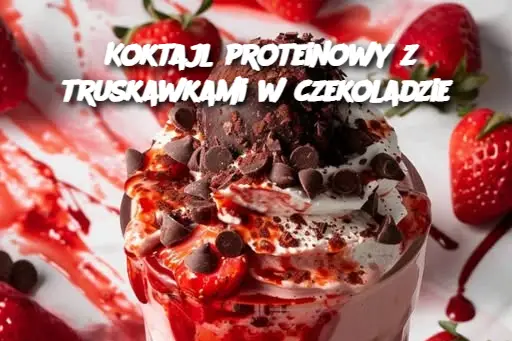 Koktajl proteinowy z truskawkami w czekoladzie