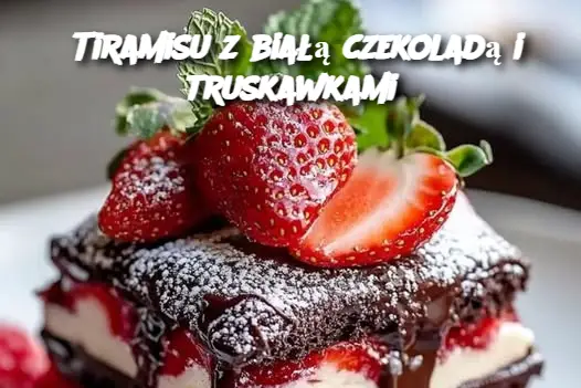 Tiramisu z białą czekoladą i truskawkami