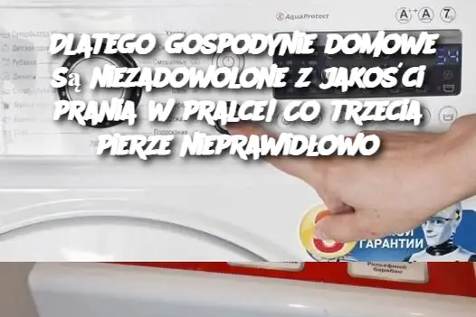 Dlatego gospodynie domowe są niezadowolone z jakości prania w pralce! Co trzecia pierze nieprawidłowo