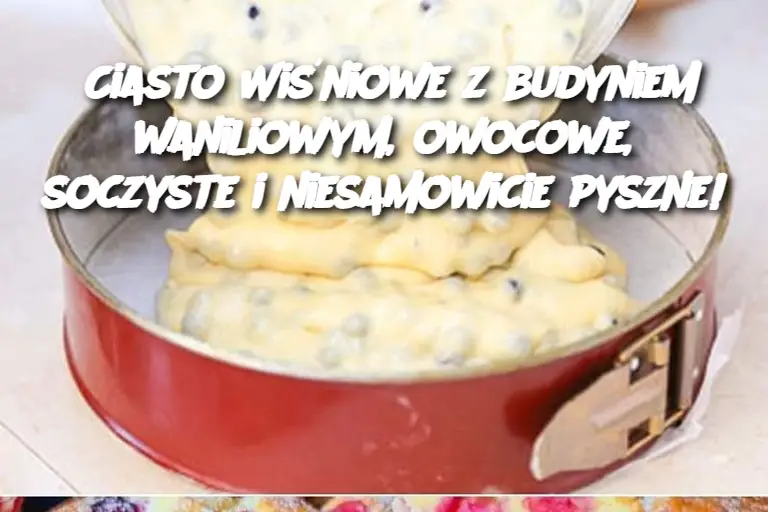 Ciasto Wiśniowe z budyniem waniliowym, owocowe, soczyste i niesamowicie pyszne!