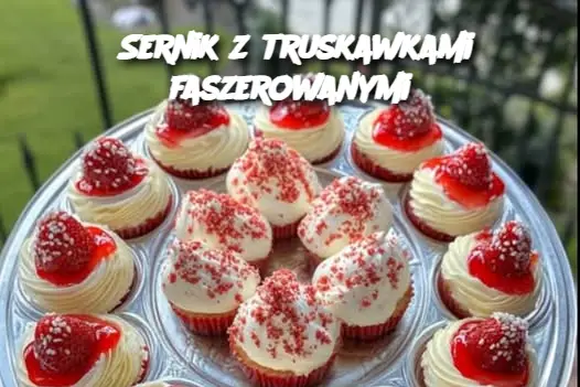 Sernik z truskawkami faszerowanymi