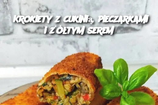 Krokiety z cukinią, pieczarkami i żółtym serem