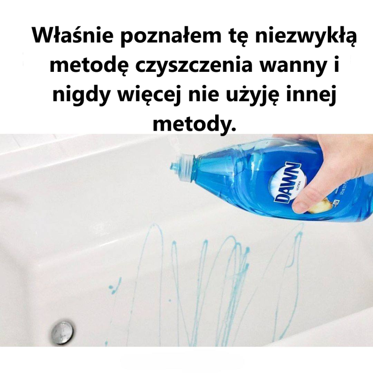 Jak wyczyścić wannę płynem do mycia naczyń i miotłą