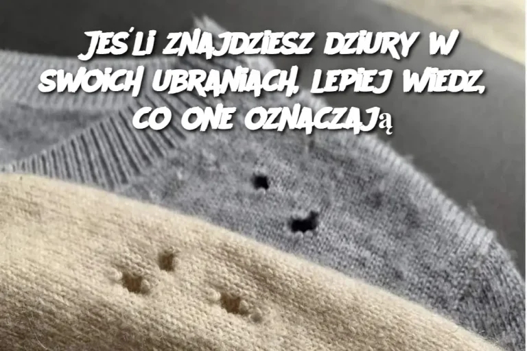 Jeśli znajdziesz dziury w swoich ubraniach, lepiej wiedz, co one oznaczają