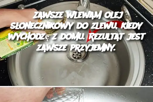 Zawsze wlewam olej słonecznikowy do zlewu, kiedy wychodzę z domu. Rezultat jest zawsze przyjemny.