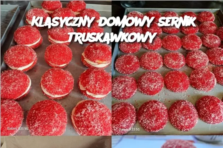 Klasyczny domowy sernik truskawkowy