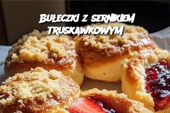 Bułeczki z sernikiem truskawkowym