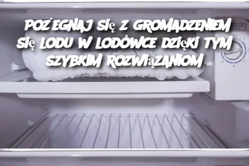 Pożegnaj się z gromadzeniem się lodu w lodówce dzięki tym szybkim rozwiązaniom