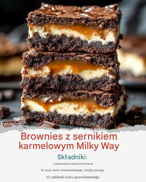 Brownies z sernikiem karmelowym Milky Way